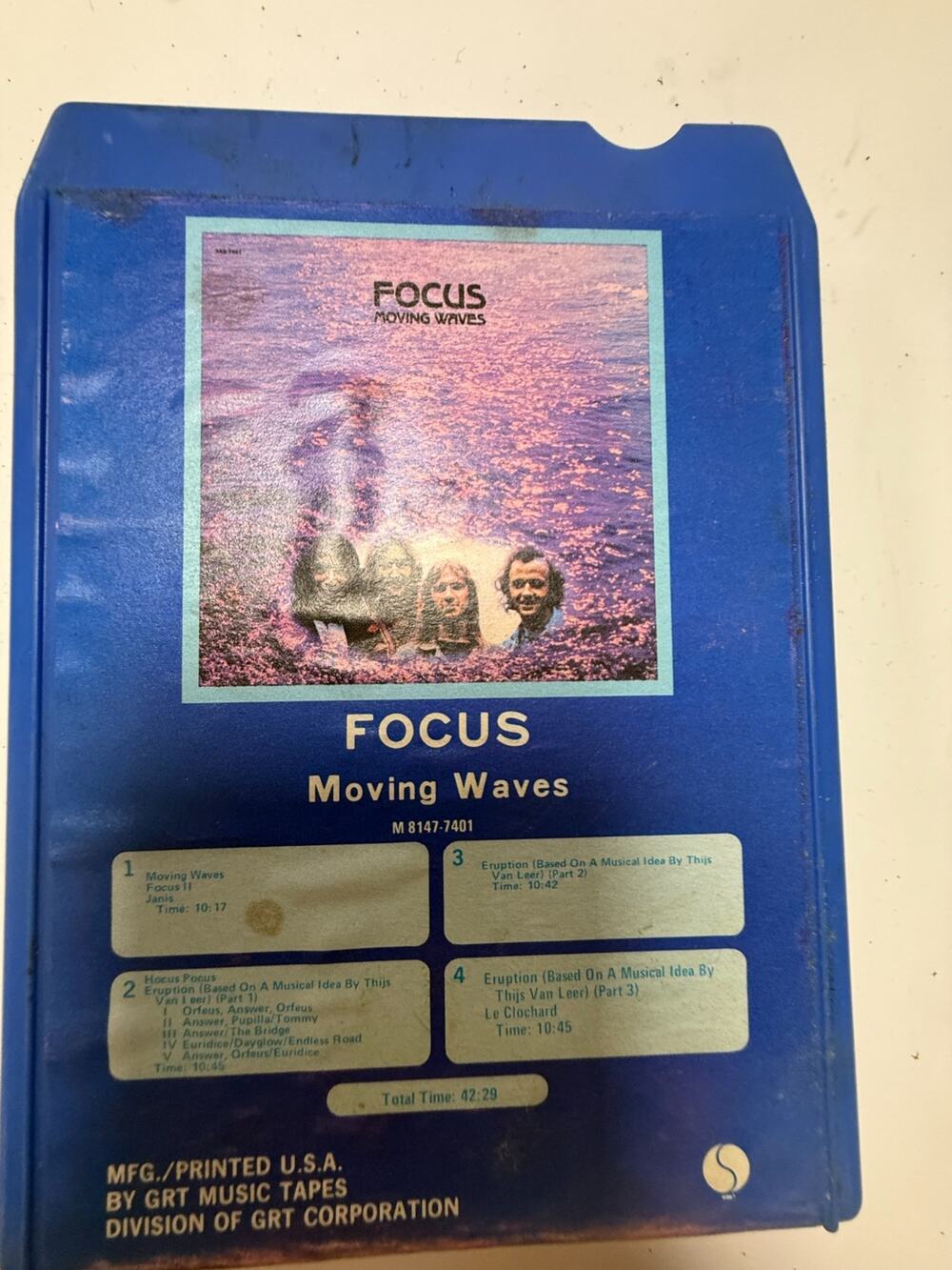 Focus Moving Waves 8 Track Cartridge Prog Rock Classic 1970s Tape USA